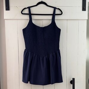 NEW Aerie Offline American Eagle Navy Blue Activewear Smocked Dress w/ Shorts XL